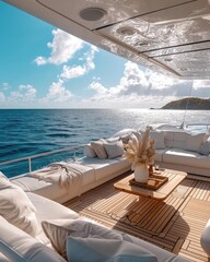 Fototapeta na wymiar Vacation on a yacht