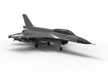 Fototapeta na wymiar fighter jet angle view with shadow 3d render