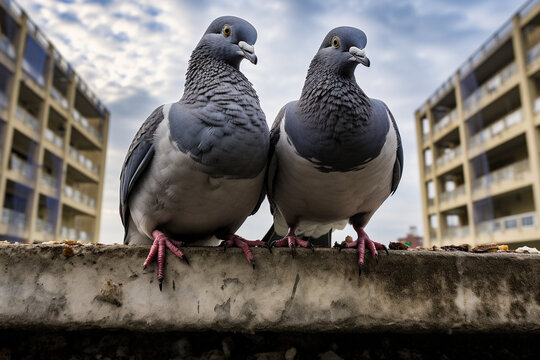 two pigeons