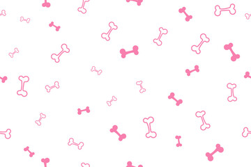 Pink Bone Pattern Background. Animal Backdrop. Wallpaper. Banner. Vector Illustration. Backdrop