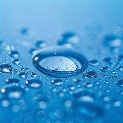 water drops on blue background