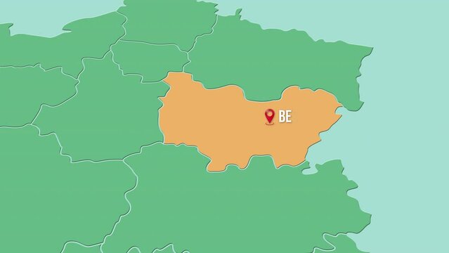 Mapa de Francia con divisi&oacute;n pol&iacute;tica resaltando la ciudad de BESANZON