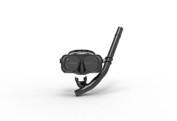 Scuba Goggles front view with shadow 3d render