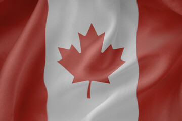  Canada  waving flag close up fabric texture background