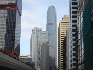 Hong Kong, China - December 22 2023: Skylines and skyscrapers street view in Central, Hong Kong..