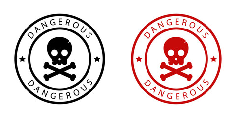 Dangerous poison skull label vector illustration design