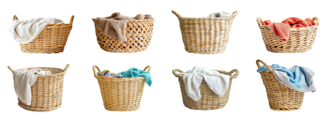Set of laundry basket, cut out - stock png.