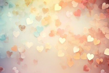 Valentine's Day pastel hearts background. Generative AI
