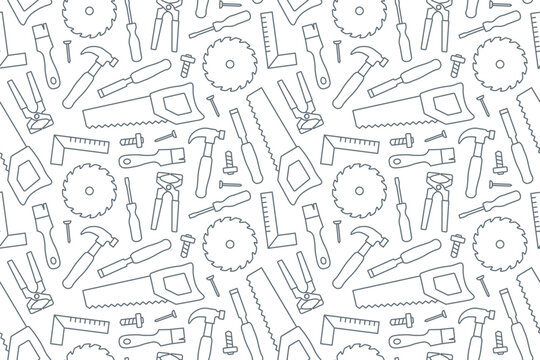 seamless carpenter's tools pattern- vector illustration
