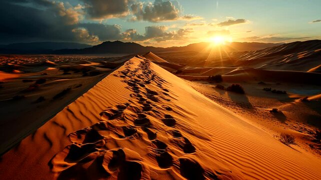 sunrise over the desert