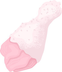 Pink seashell on white background, realistic marine shell, ocean theme. Sea life and nautical design vector illustration.