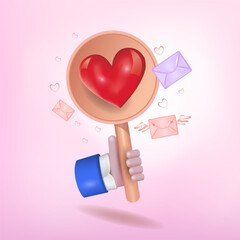 3d vector icon. valentine's day.
A greeting card. A vector image.
