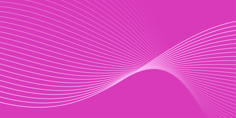 Abstract background with waves for banner. Medium banner size. Vector background with lines. Element for design isolated on pink. Pink color. Valentine's Day. Brochure, booklet