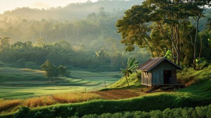 Fototapeta premium Small house in rural Thailand