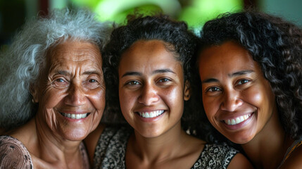 Fototapeta premium Three generations of femininity Portrait of happy grandmother