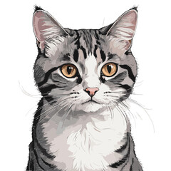 Cute cat cartoon character vector image. Illustration of funny kitty meow design graphic image