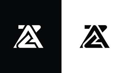 Abstract Letter Initial AZ ZA Vector Logo Design Template