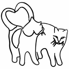 Two cats decoration and design.