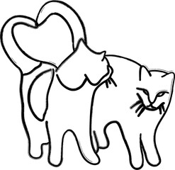 Two cats decoration and design.