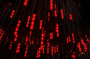 Red lanterns abstract pattern background