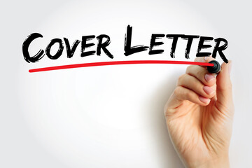 Cover Letter - document that accompanies your resume when applying for a job, text concept background