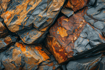 Abstract Geology: Veined Rock Formation in Earth Tones