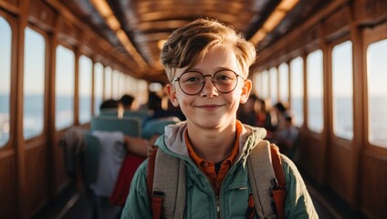 Young Boy Solo Travelers Generative Ai