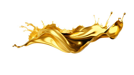 Luxury gold splash on white isolated or transparent background