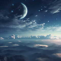 Fototapeta na wymiar sky with moon