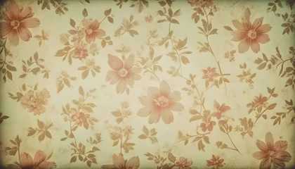 Fotobehang shabby faded old paper wallpaper - retro vintage © Valeriya