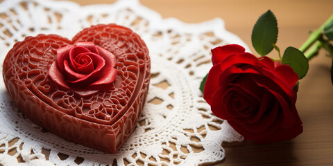 Obraz na płótnie Canvas cake with rose petals.AI Generative 