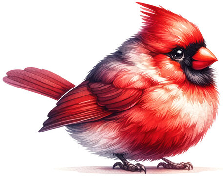 recommend clip art: watercolor cute Cardinal isolated on transparent background