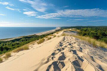 Fototapeta na wymiar Beautiful panoramic views of the sand dune landscape
