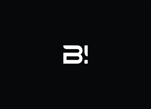 Logo Monogram Slash concept with Modern designs template letter BI