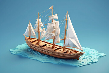 3d rendering of sea ship
