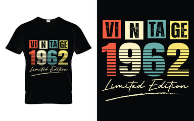 Vintage 1962 Limited Edition Happy Birthday Legend Gifts T-shirt