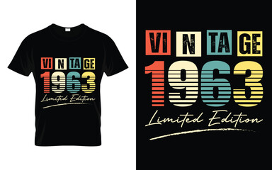 Vintage 1963 Limited Edition Happy Birthday Legend Gifts T-shirt