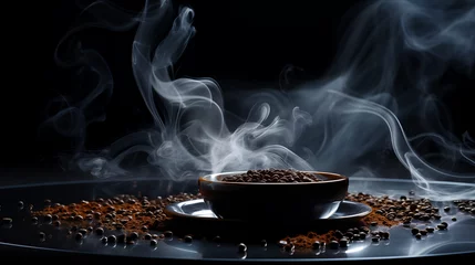 Selbstklebende Fototapeten Coffee. Cup and steaming beans. © Floren Horcajo