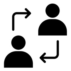 Exchange, arrows icon. Replacement, worker, arrow, business icon. Experience exchange icon