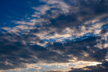 Naklejka na ściany i meble dramatic sky and clouds at sunrise
