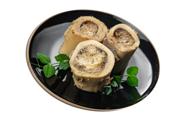 beef bones bone marrow food second course fresh healthy eating cooking appetizer meal food snack on the table copy space food background rustic top view