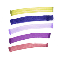 Color highlight stripes, banners, brushes drawn with markers. Stylish highlight elements for design.