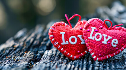 Rote Herzen zum Valentinstag. Liebe und Partnerschaft.