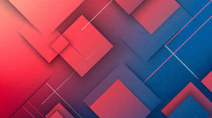 Red gradient blue box rectangle background vector presentation design. PowerPoint and business background. - obrazy, fototapety, plakaty