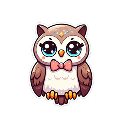 Generative AI Cute Little owl Sticker, cute baby owl sticker, cool little owl stickers, lovely Little baby owl Sticker, adorable little owl stickers, adorable baby owl stickers, cute owls stickers