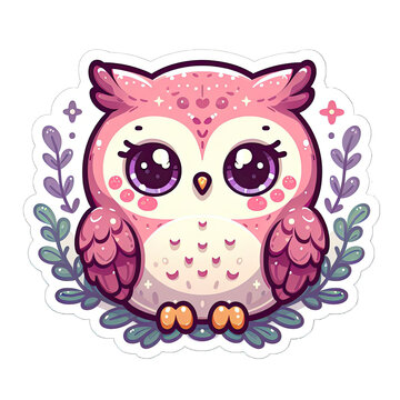 Generative AI Cute Little owl Sticker, cute baby owl sticker, cool little owl stickers, lovely Little baby owl Sticker, adorable little owl stickers, adorable baby owl stickers, cute owls stickers