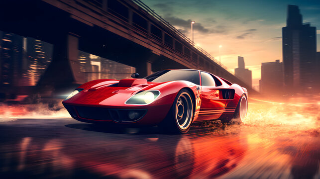 Sport car background with sleek design, capturing speed and power. Ideal for automotive, racing, and luxury themes in modern designs
