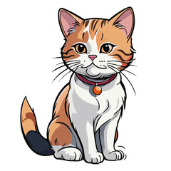 Cute cat cartoon character vector image. Illustration of funny kitty meow design graphic image