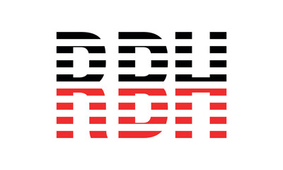 RBH three initial letter iconic line negative space minimal logo design vector template. monogram, abstract, wordmark, business, typography, minimalist, brand, company, flat, modern, unique, simple