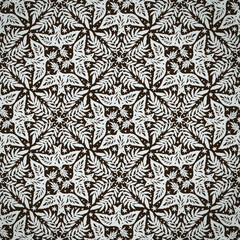 Hand drawn seamless pattern with birds Scandinavian folk decorative seamless bird and leaves texture